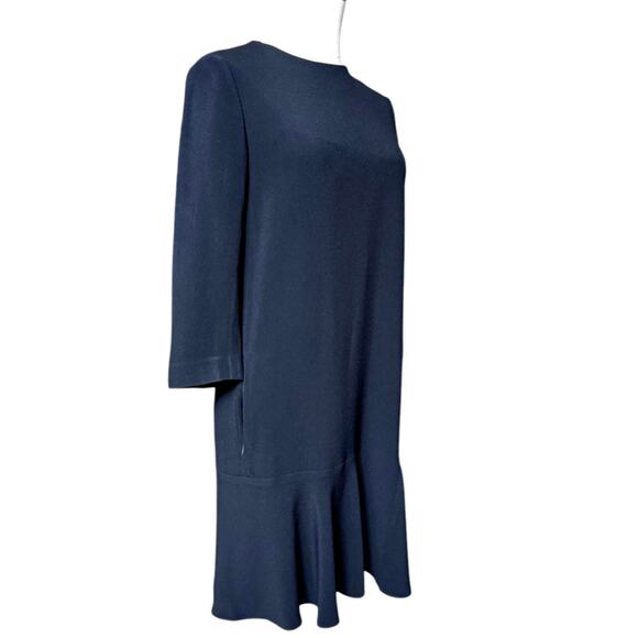 Chloe Black and Tan Midi Shift Dress Size 36 Fully Lined Front Slit Pockets - Picture 4 of 7